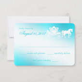 Mairy Tale Carriage Aqua Response Card RSVP Karte (Vorderseite)
