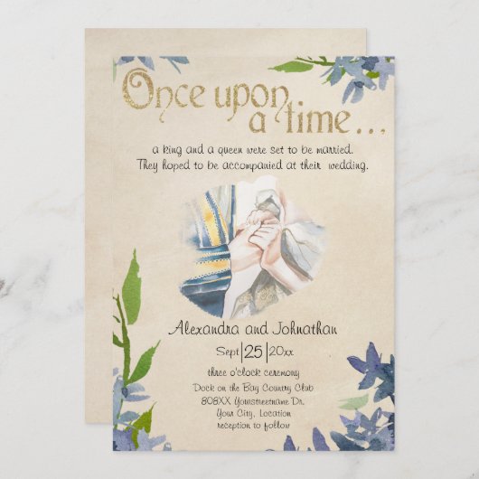 Mairy Tale Hochzeitspapier-Design Einladung (Vorne/Hinten)