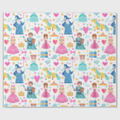 Mairy Tale Princess Ritter Einhorn Zaubermuster Geschenkpapier (Flach)