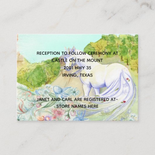 Mairy Tale Unicorn Wedding Information Card Begleitkarte (Vorderseite)