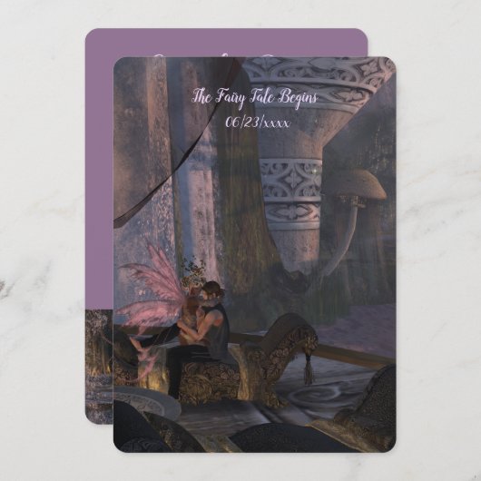 Mairy Tale Wedding - Save the Date flache Karte (Vorne/Hinten)