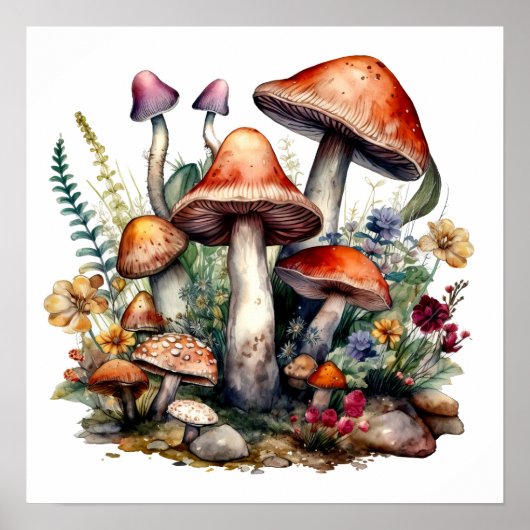 Mairycore Mushrooms Funghi Poster (Vorne)
