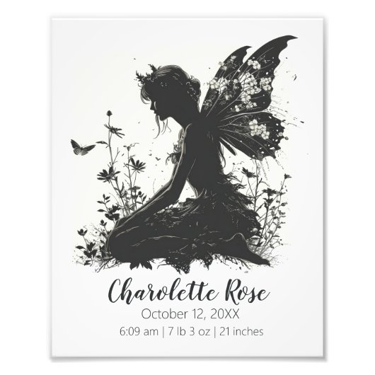 Mairytale Baby Duschgeschenk | Birth Stats Poster (Vorne)