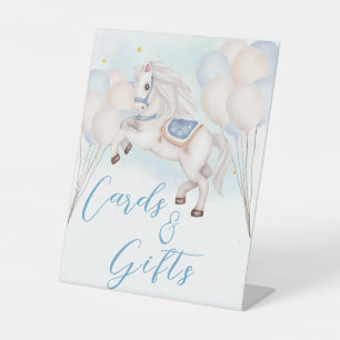 Mairytale baby Pony Blue Ballon Star Crads & Gift Sockelschild