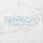 Mairytale baby Pony Blue Ballons Stars danke Wasserflaschenetikett (Einzelnes Label)
