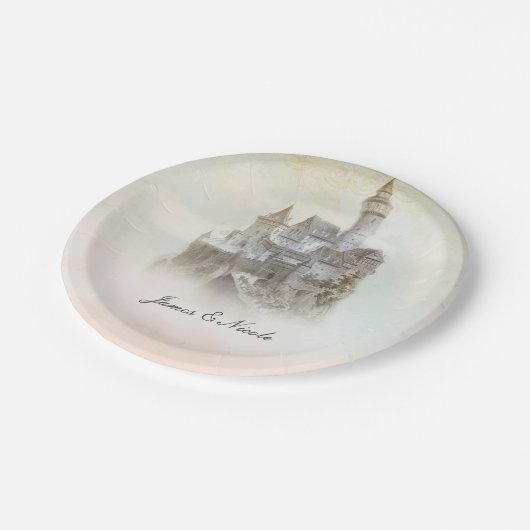 Mairytale Castle Storybook Hochzeitsfeier Teller (Schrägansicht)