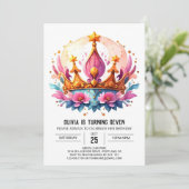 Mairytale Digital Princess Crown Geburtstag Einladung (Stehend Vorderseite)