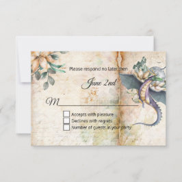 Mairytale Dragon Wedding RSVP Karte