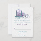 Mairytale Lila Aquamarines Schloss Hochzeit RSVP (Vorderseite)