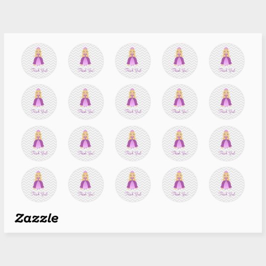 Mairytale Lila Prinzessin Danke Stickers (Blatt)