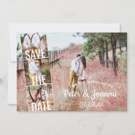 Mairytale Modern 5 Foto Save the Date Wedding Inv Einladung (Vorderseite)