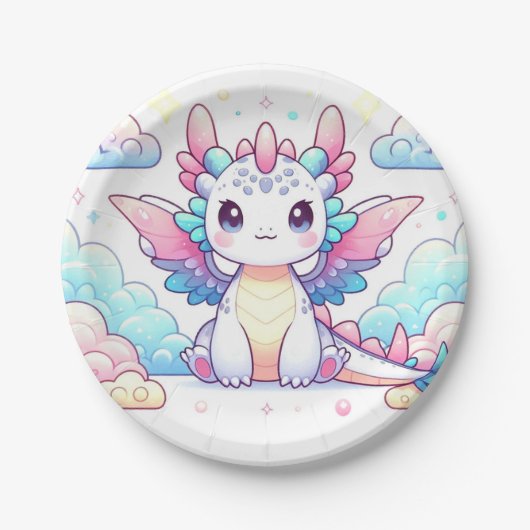 Mairytale Moderne Dragon Babydusche Pappteller (Vorderseite)