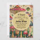 Mairytale Mushrooms 9. Geburtstagsparty Einladung (Vorderseite)