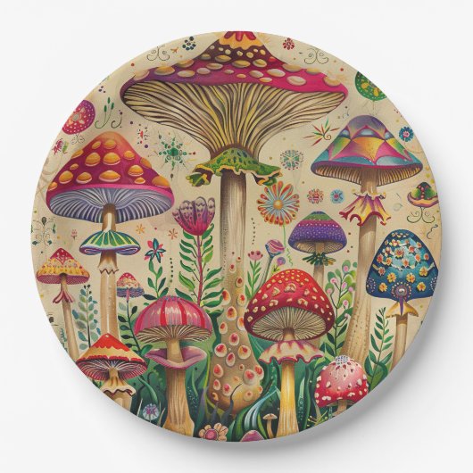 Mairytale Mushrooms Pappteller (Vorderseite)