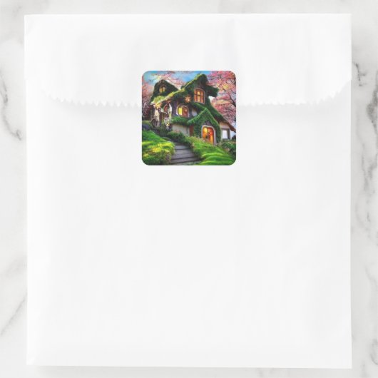 Mairytale Mysterious House Square Sticker (Tasche)