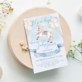 Mairytale Pony Stars Balloons Baby Shower Boy Einladung