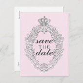 Mairytale Vintag rosa Prinzessin RETT DATE Postkar Ankündigungspostkarte (Vorne/Hinten)