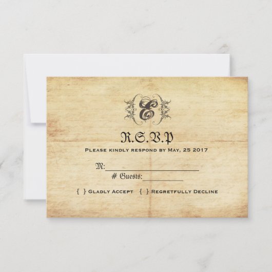 Mairytale Vintage Wedding RSVP Card (Vorderseite)