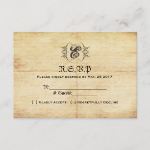 Mairytale Vintage Wedding RSVP Card Karte