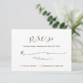 Mairytale Wedding RSVP - Brauner Text Karte (Stehend Vorderseite)