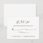 Mairytale Wedding RSVP - Brauner Text Karte (Vorne/Hinten)
