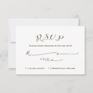 Mairytale Wedding RSVP - Brauner Text Karte