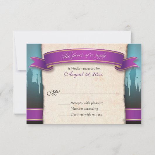 Mairytale Wedding RSVP Replik Cards Karte (Vorderseite)