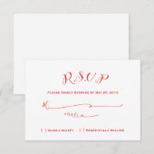 Mairytale Wedding RSVP - Roter Text Karte (Vorne/Hinten)