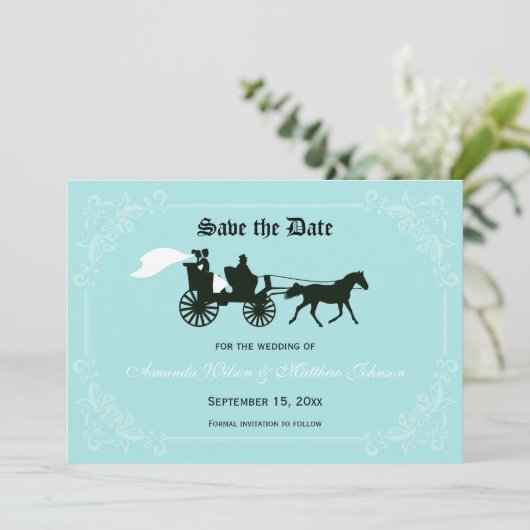 Mairytale Wedding Save the Date Cards (Stehend Vorderseite)