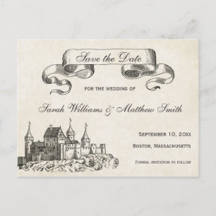 Mairytale Wedding Save the Date Postcard Ankündigungspostkarte