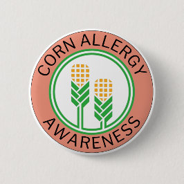 Mais-Allergie-Bewusstsein Pfirsich-Logo Button