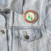 Mais-Allergie-Bewusstsein Pfirsich-Logo Button (Beispiel)