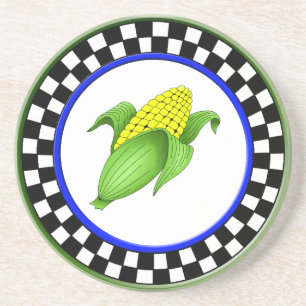 Mais an der Cob Round Sandstone Checkerboard Küste Getränkeuntersetzer