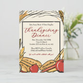 Mais, Äpfel und Weizenernte Erntedank Abendessen Einladung (Stehend Vorderseite)