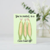 Mais auf Cob Corn Cook Off Einladung Postkarten (Stehend Vorderseite)