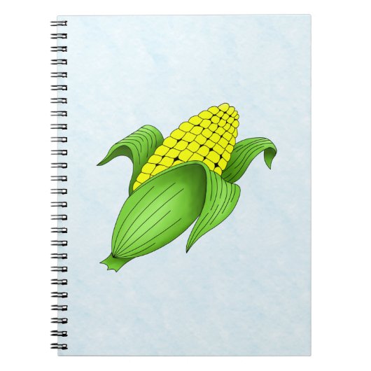 Mais auf dem Cob mit blauem BKD-Notebook Notizblock (Vorderseite)