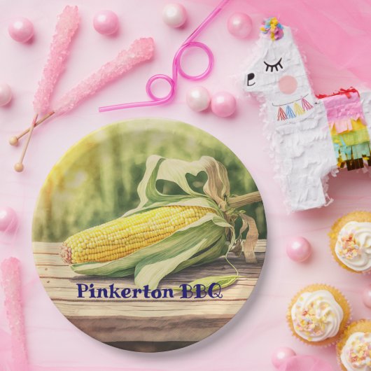 Mais auf dem Cob Personalisiert Pappteller (Party)