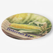Mais auf dem Cob Personalisiert Pappteller (Schrägansicht)