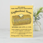 Mais auf dem Cob Wiedersehen Picnic Cookout Block- Einladung (Stehend Vorderseite)