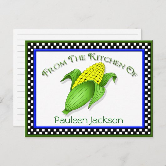 Mais auf den Cob-Recipe-Karten Postkarte (Vorne/Hinten)