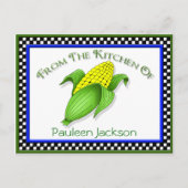 Mais auf den Cob-Recipe-Karten Postkarte (Vorderseite)