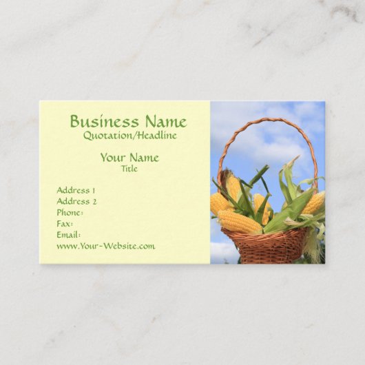 Mais auf der Cob Business Card Visitenkarte (Vorderseite)