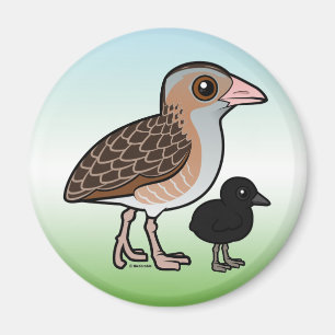 Mais Crake mit Baby Magnet