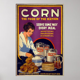 Mais ~ Das Essen der Nation ~ Vintage WW1 Poster