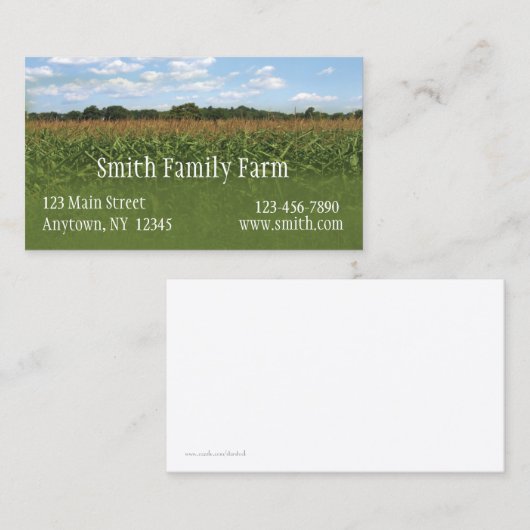 Mais-Ernte-Visitenkarte Visitenkarte (Vorne/Hinten)