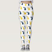 Mais-gelber und blauer Staat von Michigan-Muster Leggings (Vorderseite)