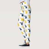 Mais-gelber und blauer Staat von Michigan-Muster Leggings (Links)