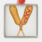 Mais-Hunde Silbernes Ornament (Vorne)