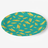 Mais im Cob-Muster Pappteller (Schrägansicht)