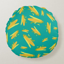 Mais im Cob-Muster Rundes Kissen